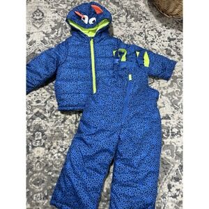 Carters Blue Snow Bibs And Matching Coat Set Size 2t